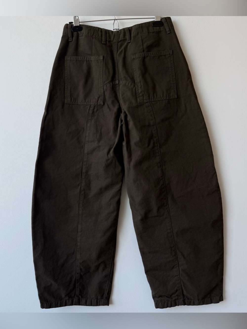 Zara Wide Leg Cargo Pants in Dark Brown - Picture 4 of 5